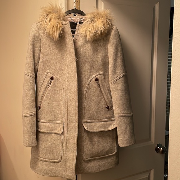J Crew stadium cloth wool parka